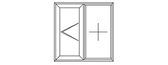 1 fixed 1 left hung diagram