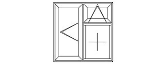 1 fixed 1 top hung 1 left hung diagram