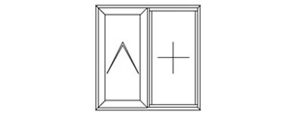1 fixed 1 top hung diagram