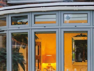 Exterior shot of OW-80 on a gable end conservatory